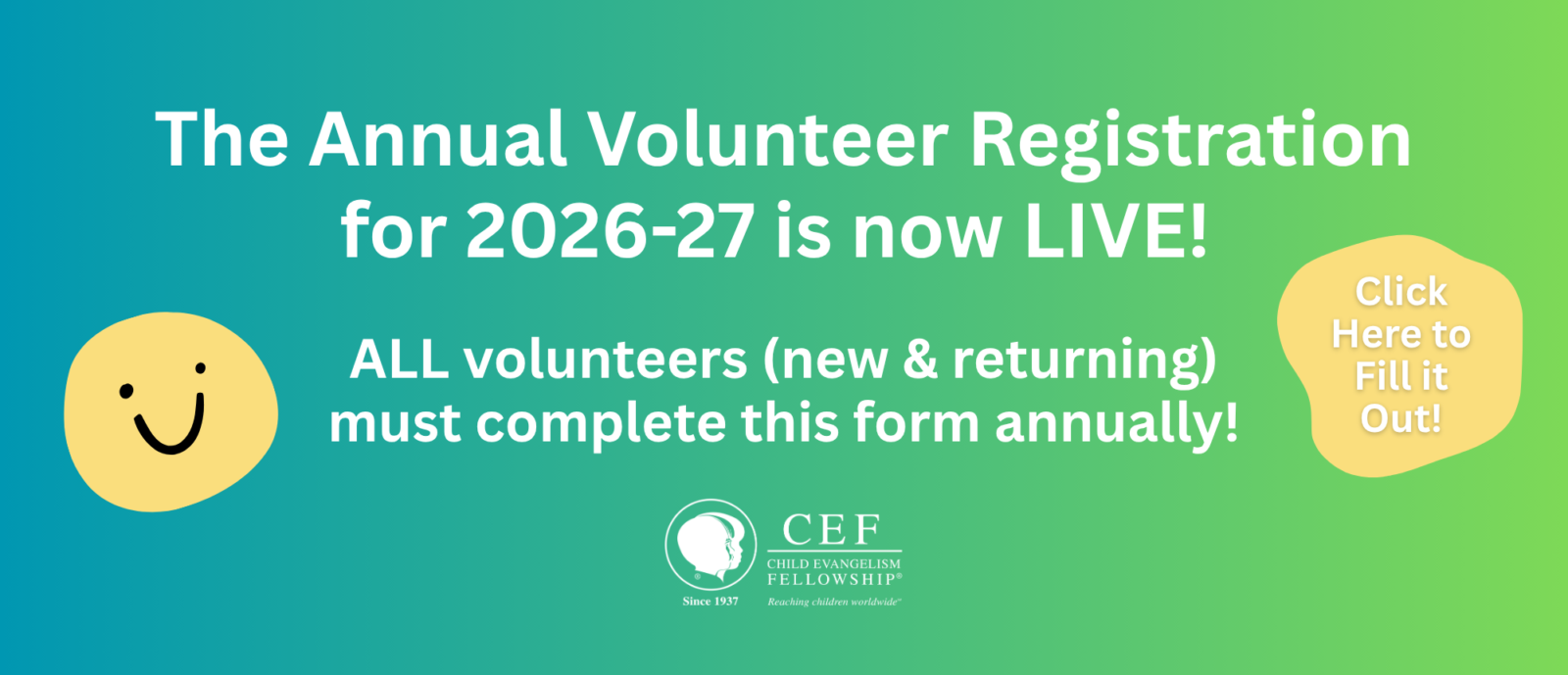 Annual Volunteer Registration now LIVE for 2026-27!